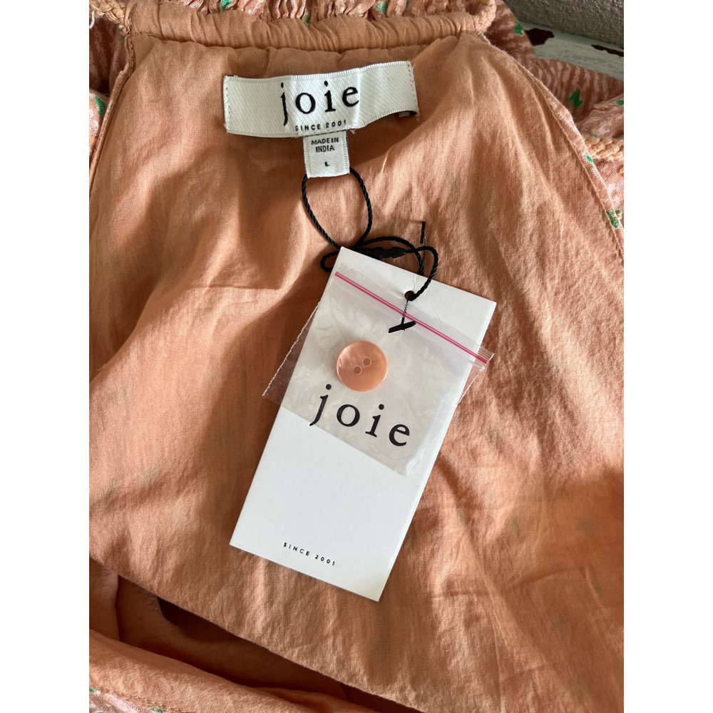 New Joie Women's Midi Dress Halter Neck Sleeveless Coral Green Floral Size Large - Picture 8 of 9